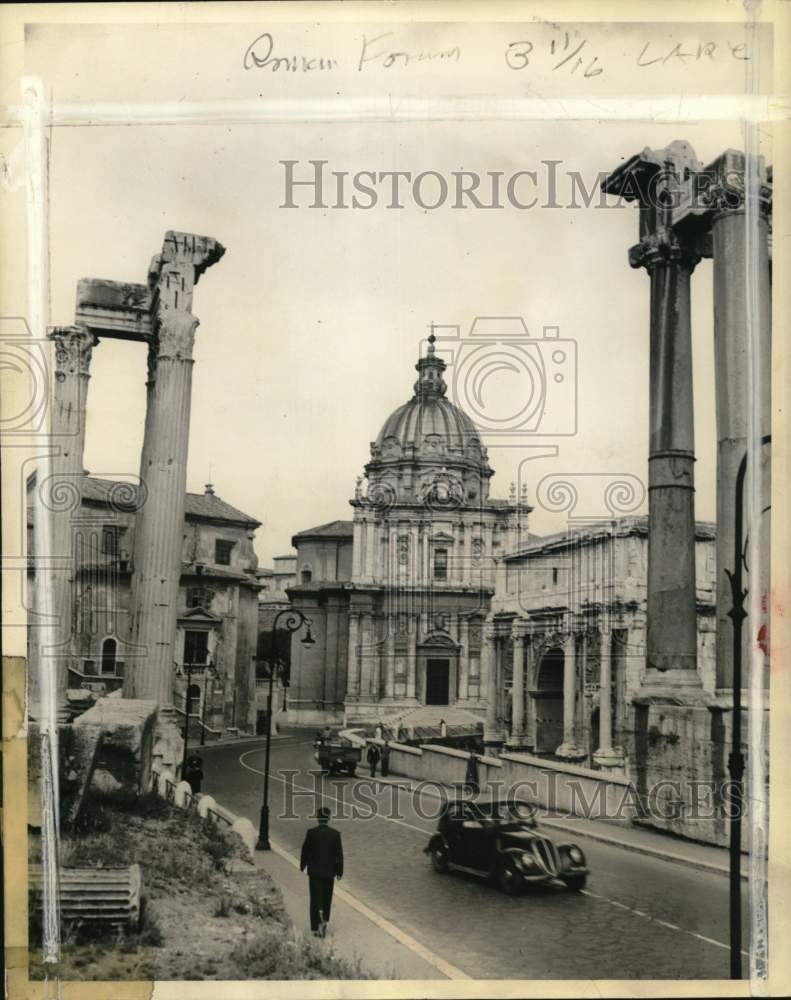 1953 Santa Lucia Church, Temple of Saturn in the Roman Forum, Rome-Historic Images