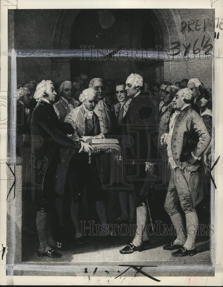 1953 Painting of First US President George Washington's Inauguration-Historic Images