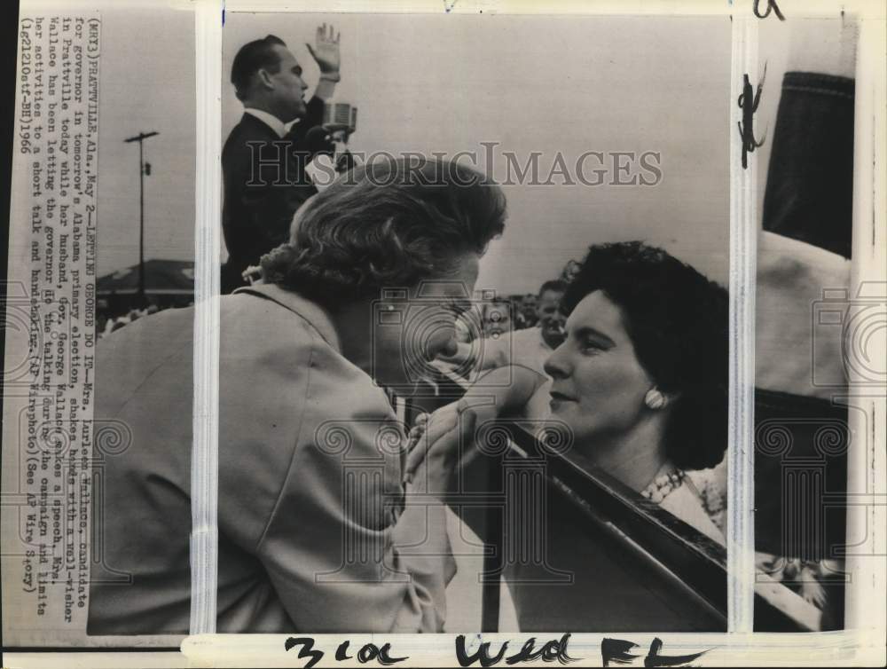 1966 Mrs. Lurleen Wallace shakes hands with a will-wisher, Alabama-Historic Images