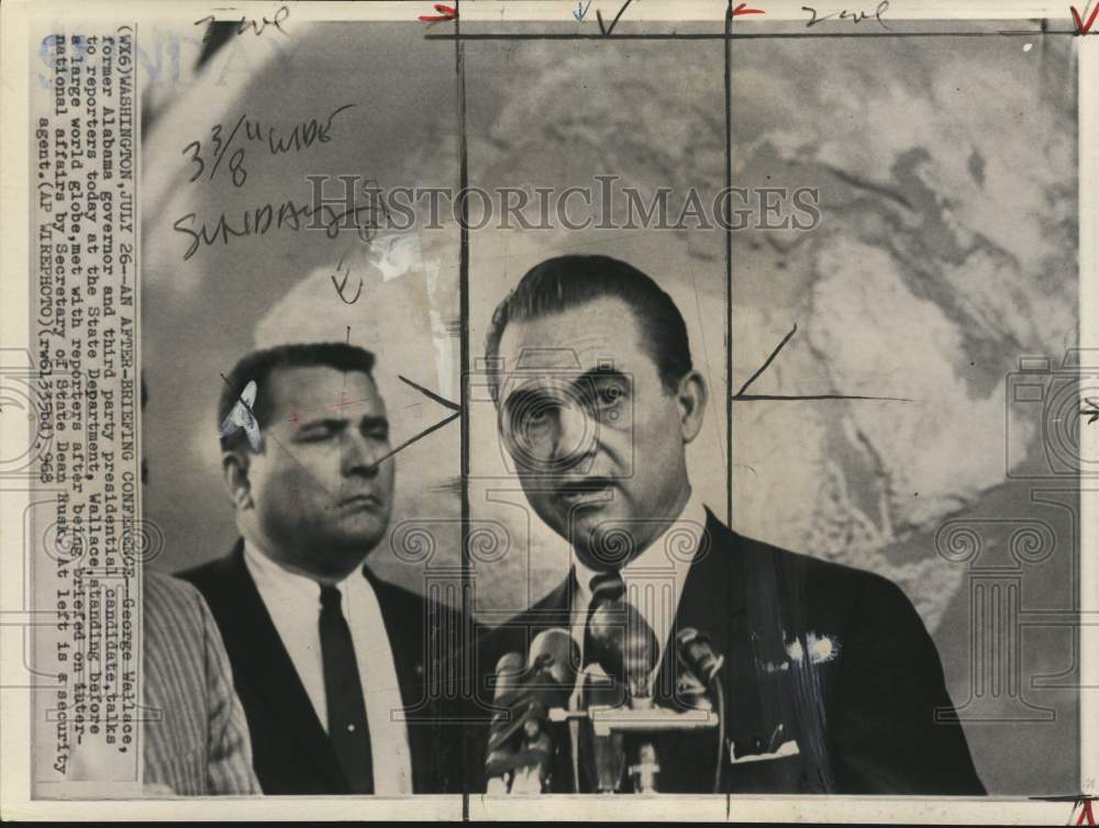 1968 George Wallace &amp; Dean Rusk, Washington DC-Historic Images