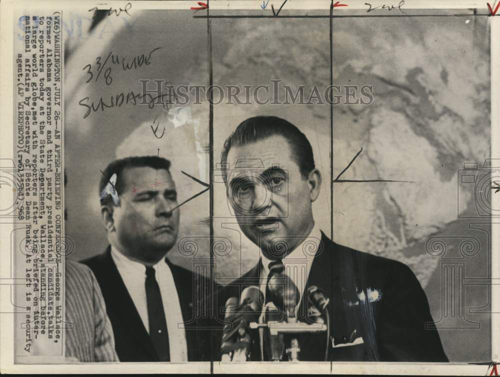 1968 George Wallace & Dean Rusk, Washington DC-Historic Images