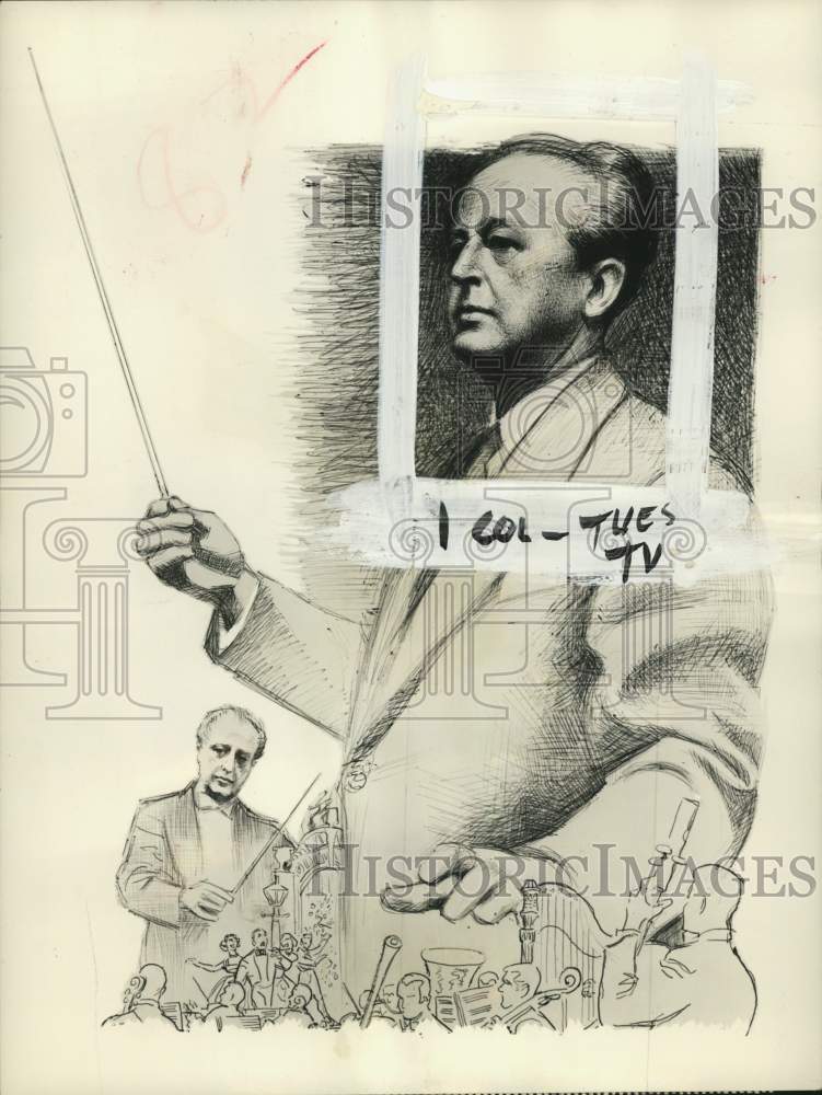 1957 "Voice of Firestone" orchestra musical director Howard Barlow-Historic Images