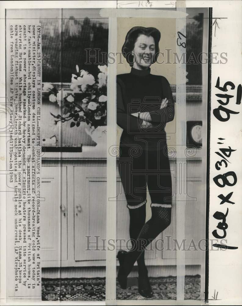 1963 Britain's power minister's wife Diana Wood at London apartment-Historic Images