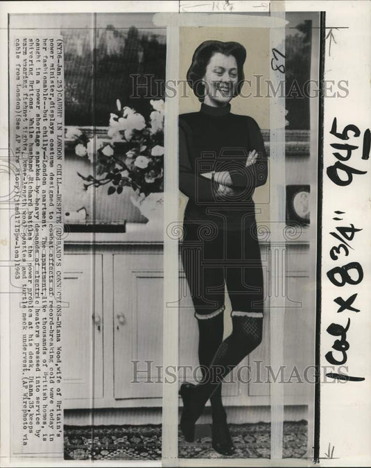 1963 Britain's power minister's wife Diana Wood at London apartment-Historic Images