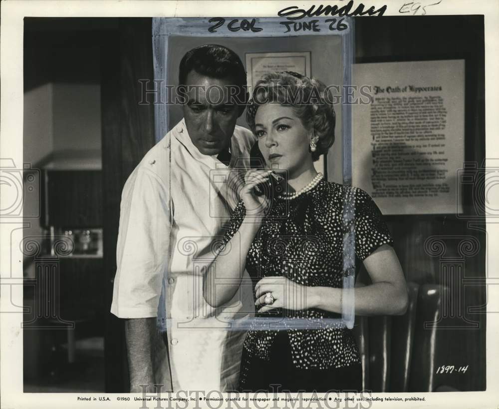 1960 Actors Lana Turner &amp; Anthony Quinn, &quot;Portrait in Black&quot;-Historic Images