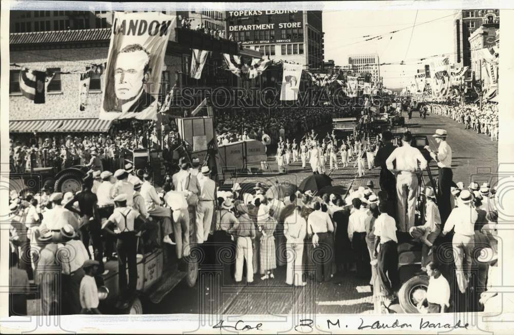 Press Photo Parade celebrating Alfred Landon held in Topeka, Kansas - pio10261- Historic Images