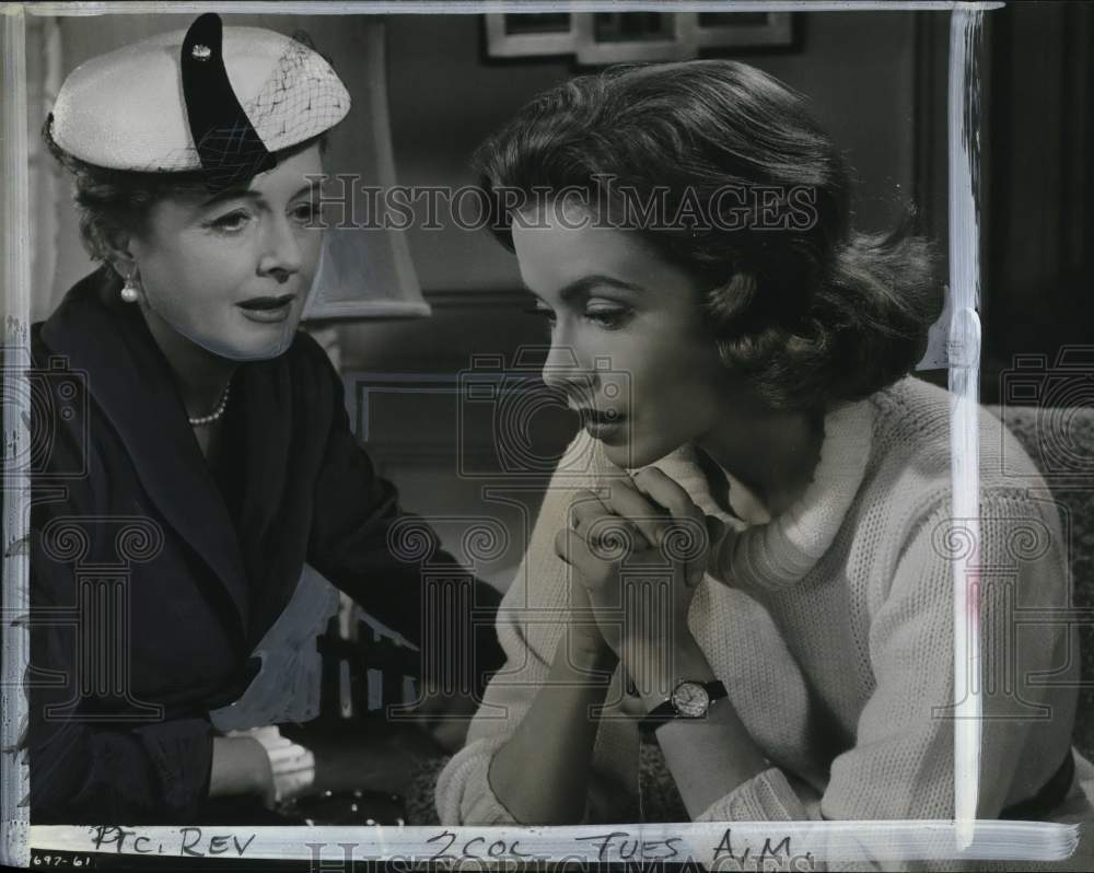 1956 Press Photo Mary Astor &amp; Elisabeth Mueller in &quot;The Power and the Prize&quot; - Historic Images