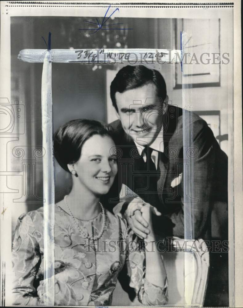 1966 Press Photo Denmark&#39;s Princess Margrethe &amp; fiance Count Henri de Monpezat- Historic Images