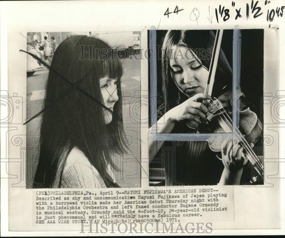 1971 Press Photo Japanese violinist Mayumi Fujikawa performs in Philadelphia, PA - Historic Images