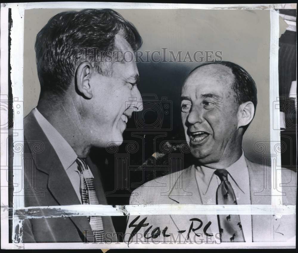 1956 Press Photo Adlai Stevenson with Robert Meyner at Democratic convention- Historic Images