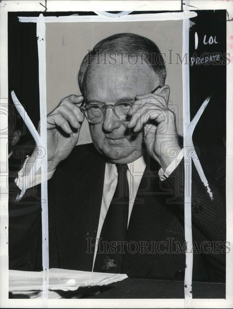 1956 Press Photo Senator Harry Byrd one of the leaders of Congressional action- Historic Images