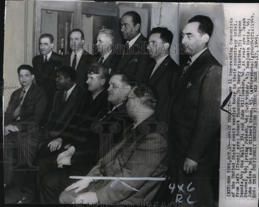 1949 Press Photo Top-ranking United States Communists convicted in New York- Historic Images