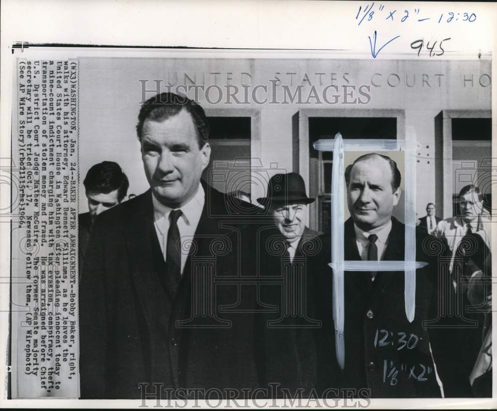 1966 Press Photo Politician Bobby Baker after tax evasion indictment in DC - Historic Images