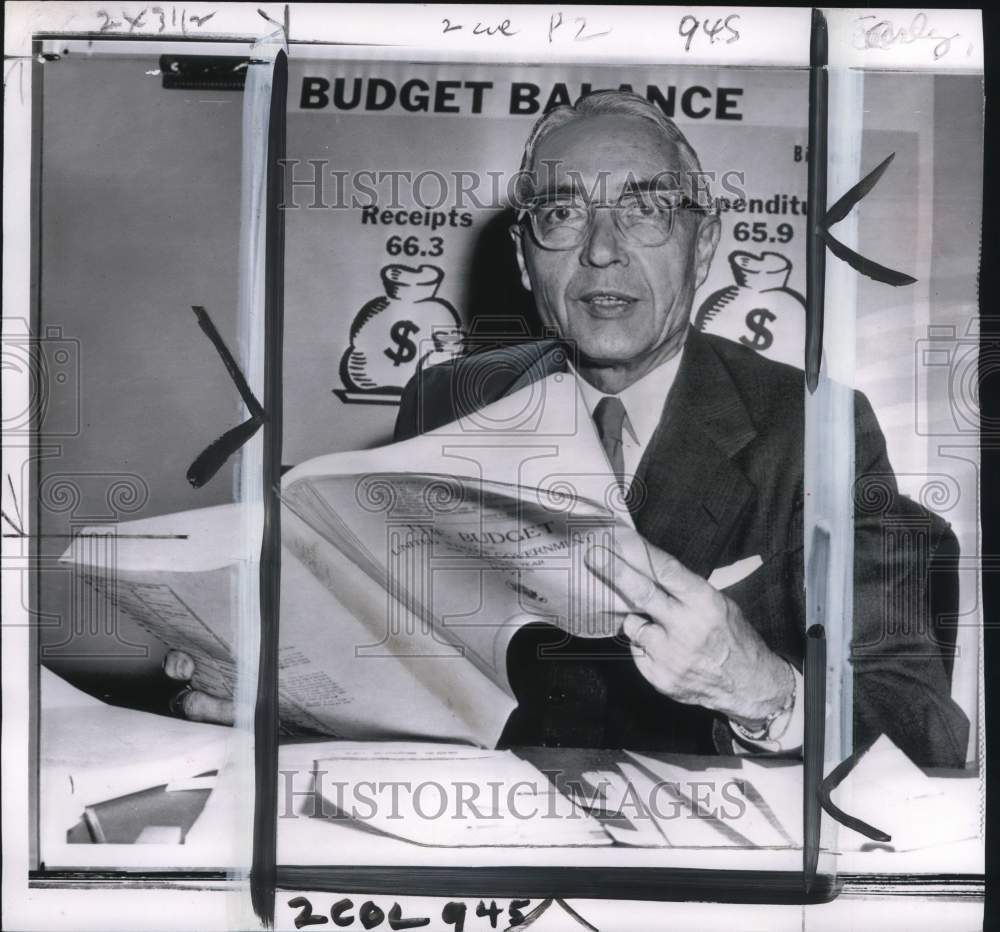 1956 Press Photo Appointed Budget Bureau Director Percival F. Brundage in DC- Historic Images