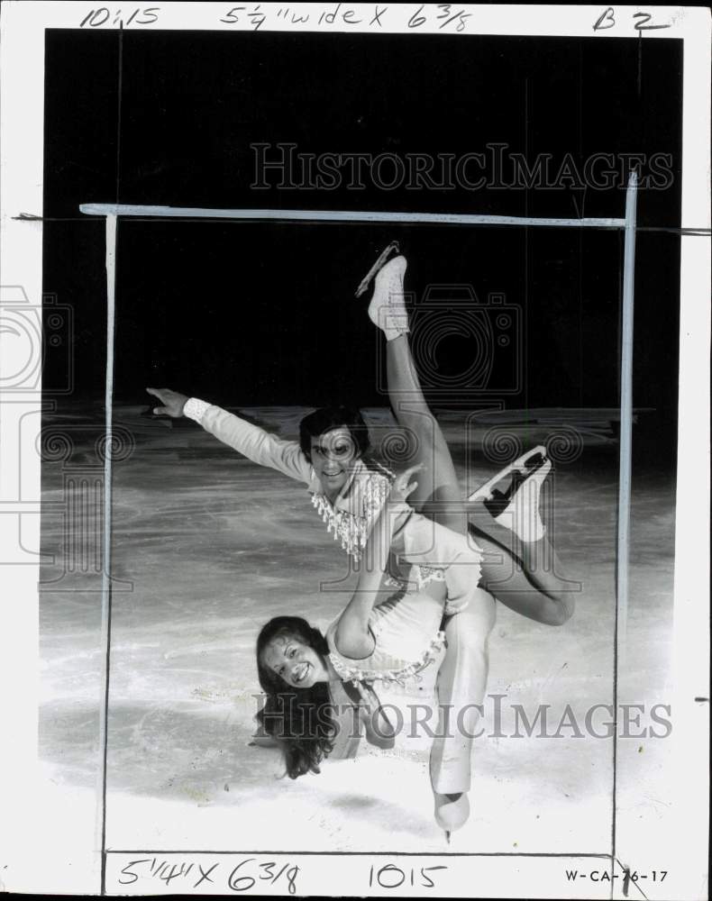 1975 Press Photo &quot;Origins 35&quot; skaters Mark Montaigne &amp; Alison Blake performing - Historic Images