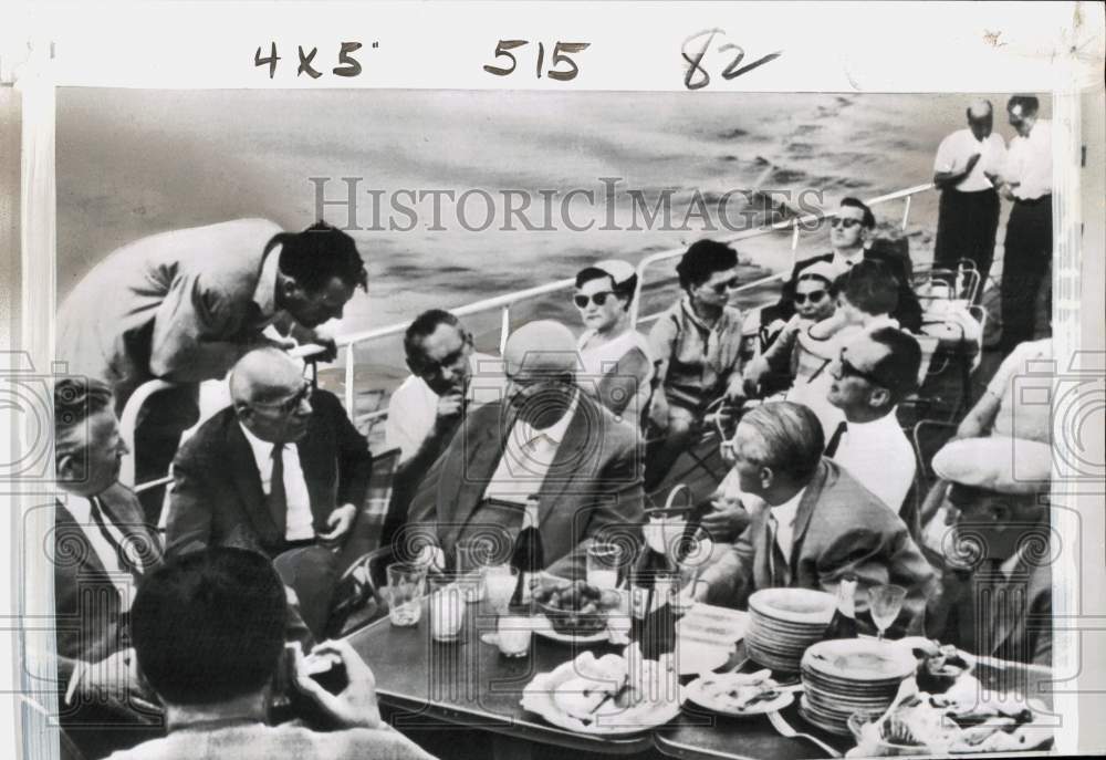 1963 Press Photo Nikita Khrushchev &amp; other Soviet leaders meet in East Berlin - Historic Images