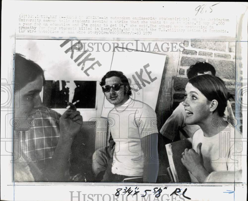 1970 Press Photo Washington University student &amp; protesters in Wisconsin- Historic Images