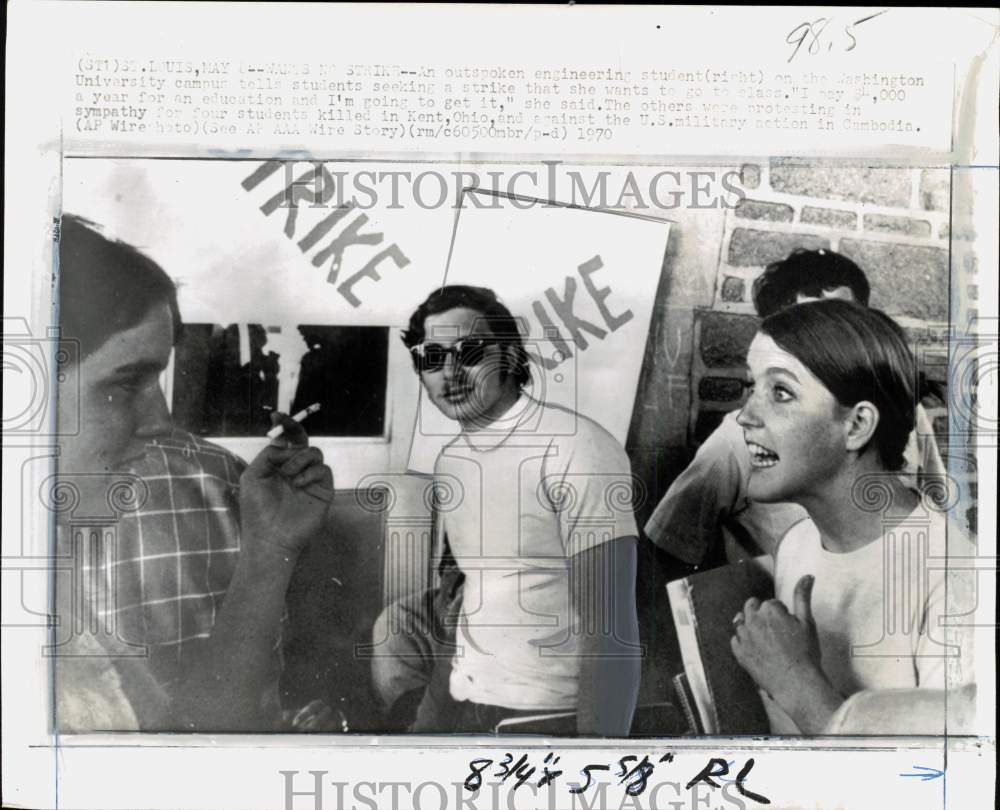 1970 Press Photo Washington University student & protesters in Wisconsin- Historic Images