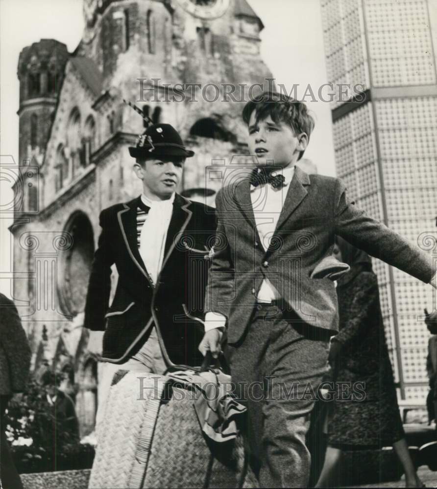 1965 Child actors in suits in Disney's Emile & The Detectives-Historic Images