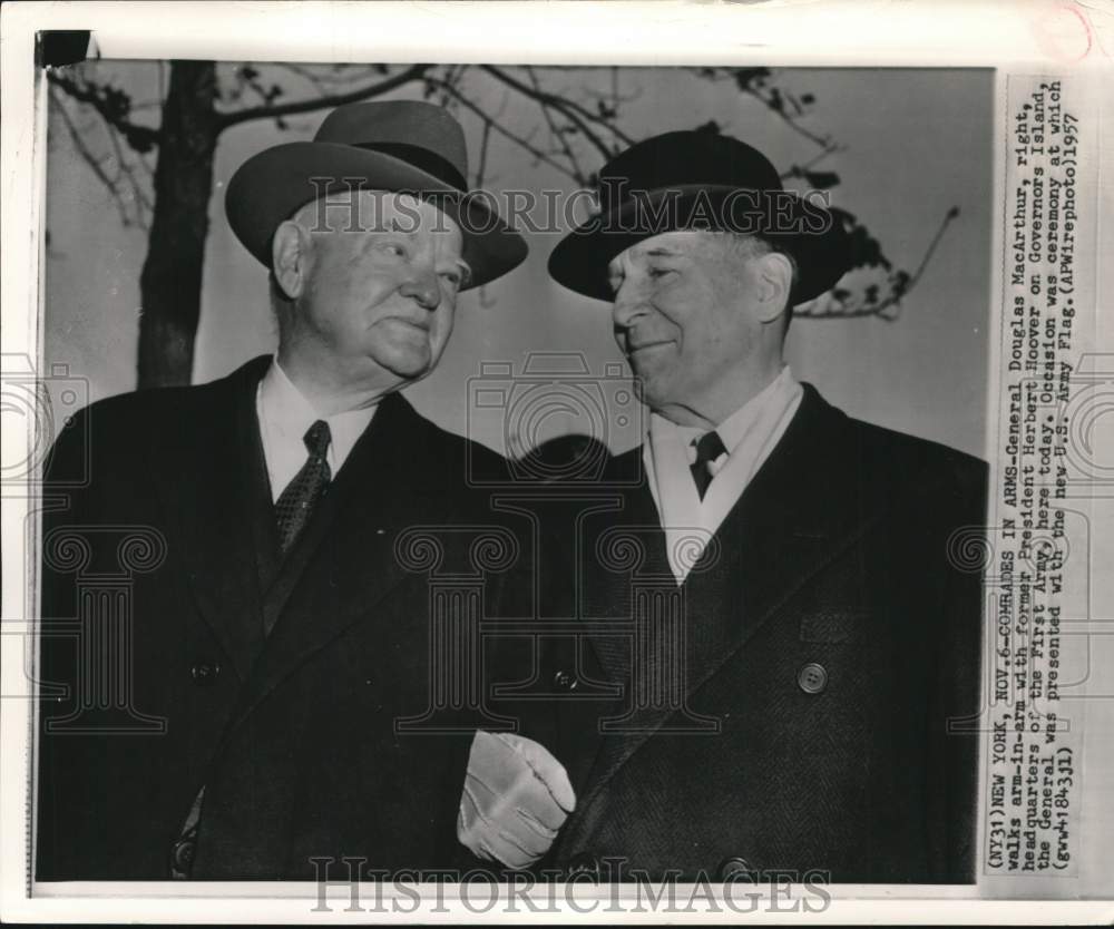 1957 Former President Herbert Hoover & General Douglas MacArthur, NY-Historic Images