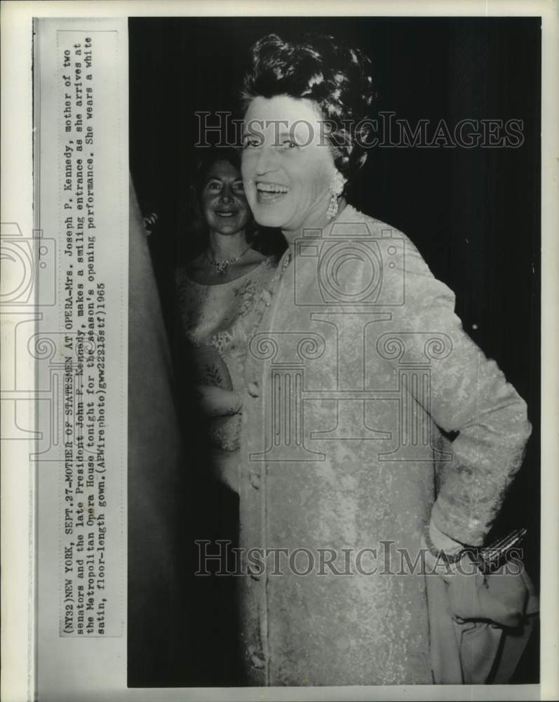 1965 Mrs. Joseph Kennedy Makes Entrance At Metropolitan Opera House-Historic Images