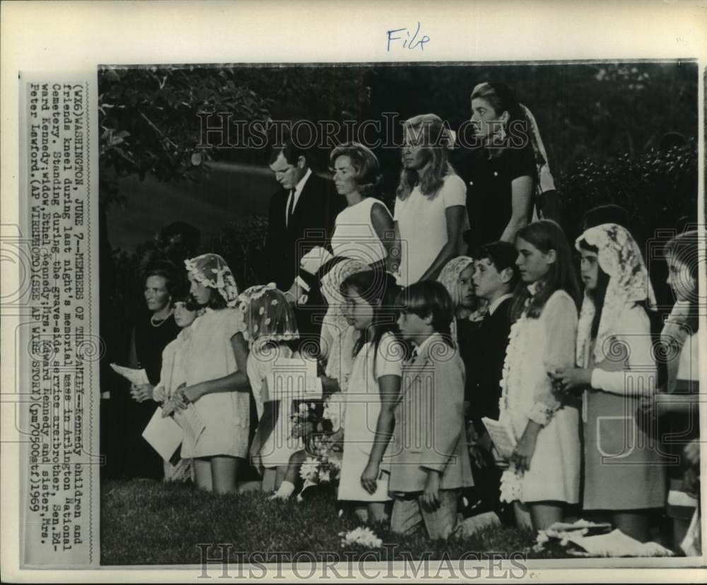 1969 Robert Kennedy with Children at Arlington National Cemetery-Historic Images