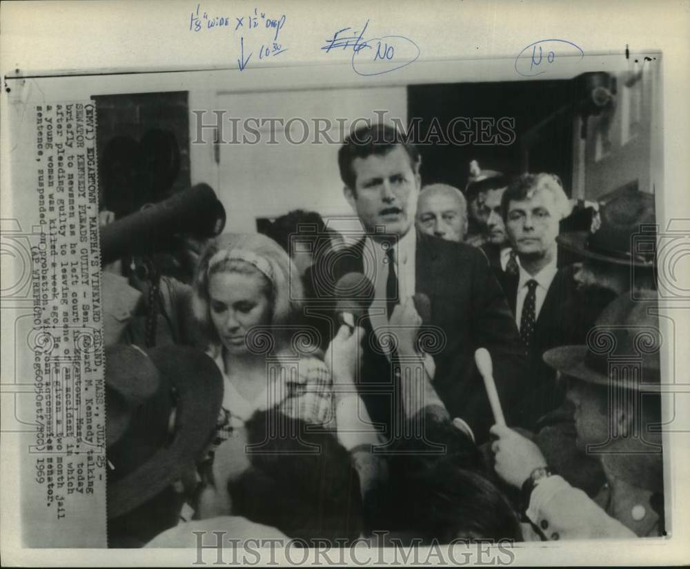1969 Senator Edward Kennedy at Edgartown Massachusetts Courthouse-Historic Images