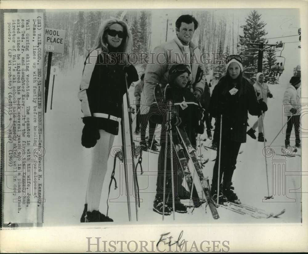 1969 Senator Kennedy Skis With Family At Slopes In Vail, Colorado-Historic Images
