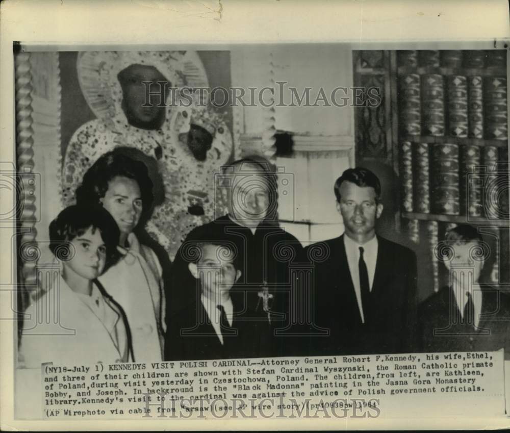 1964 Kennedy Family And Polish Cardinal At Monastery In Czestochowa-Historic Images