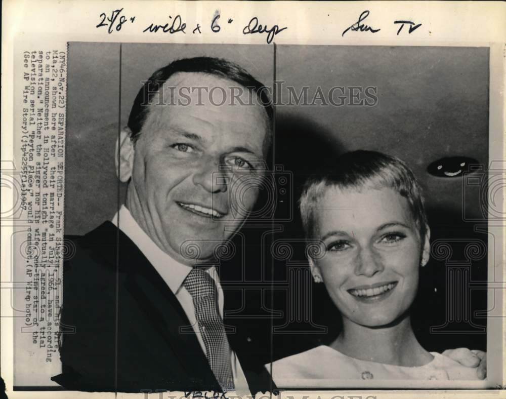 1966 Frank Sinatra & Mia Farrow After Their Marriage-Historic Images