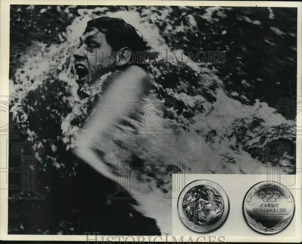 1972 Press Photo Johnny Weissmuller at International Swimming Tournament, Tokyo- Historic Images