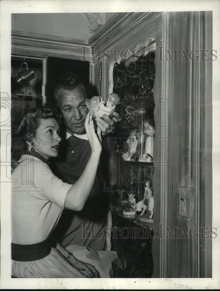 1954 Forrest Tucker and Marilyn Johnson at Home in Hollywood-Historic Images