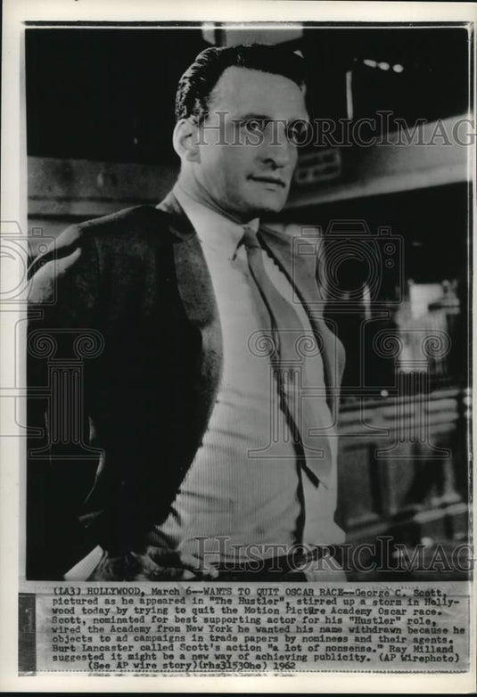 1962 Actor George C. Scott in 