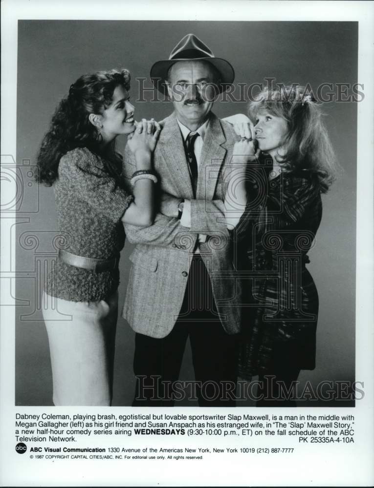 1987 Press Photo "The 'Slap' Maxwell Story" Cast Members - pip08817 - Historic Images