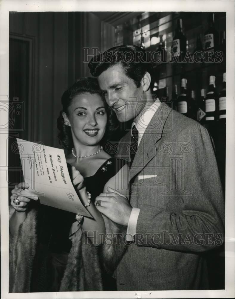 1951 Actress Beverly Tyler, Hugh O&#39;Brian at Ciro&#39;s in Hollywood-Historic Images