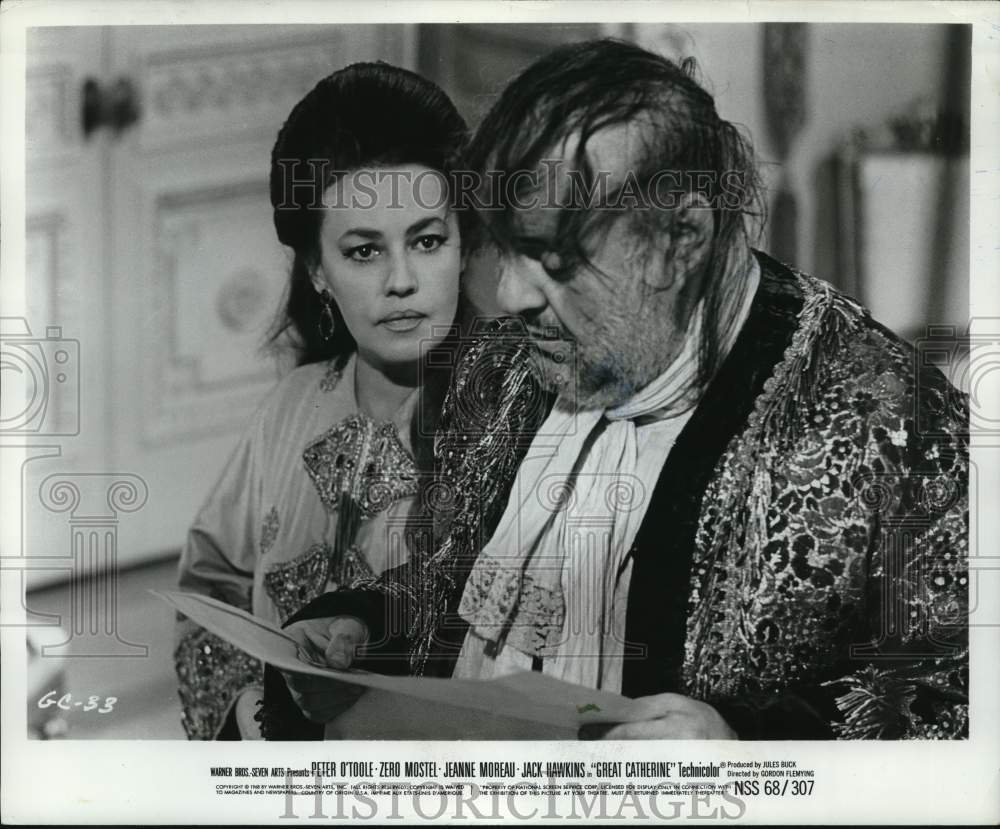 1969 Actress Jeanne Moreau & Co-Star in "Great Catherine"-Historic Images