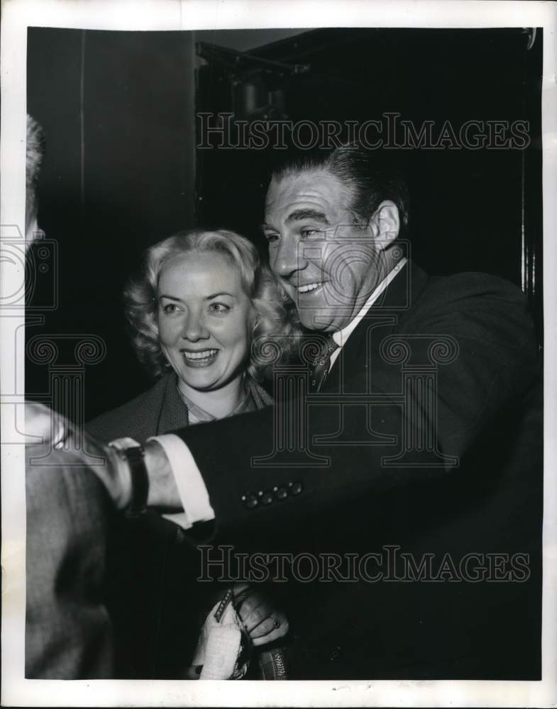 1949 Press Photo Audrey Totter &amp; Paul Douglas at Ciro&#39;s in Hollywood - pip11355 - Historic Images