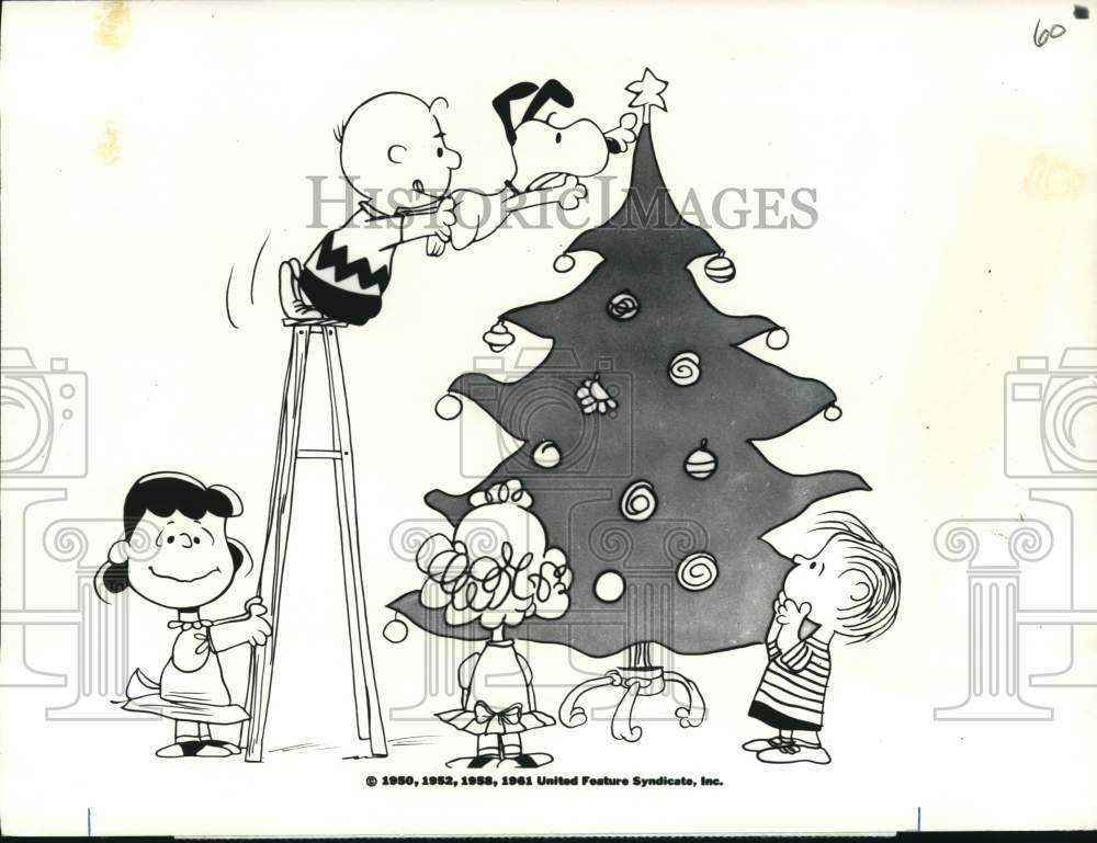 1950 Press Photo Scene from "A Charlie Brown Christmas" cartoon - pip15864- Historic Images