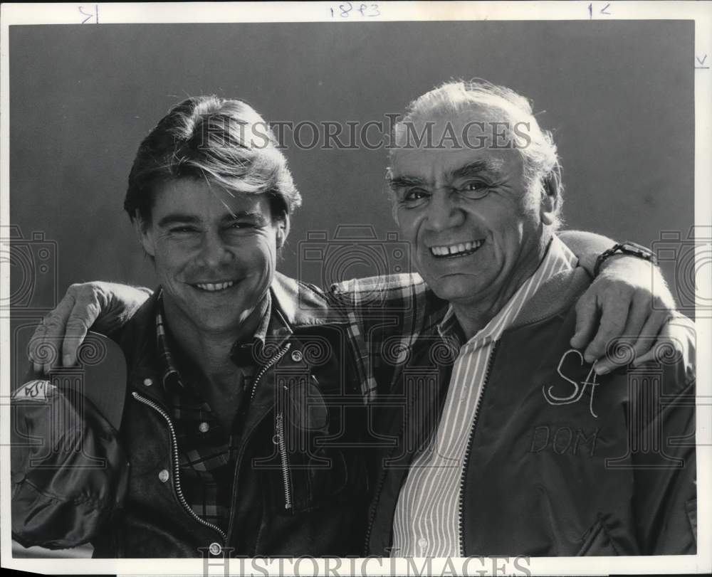 1984 Press Photo Actors Jan-Michael Vincent & Ernest Borgnine star on "Airwolf" - Historic Images