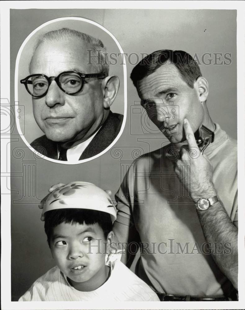 1964 Press Photo Felix Jackson, Rickey Der and Dennis Weaver in &quot;Kentucky Jones&quot;- Historic Images