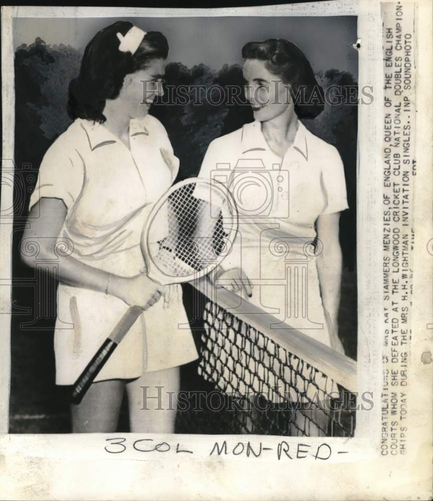1940 Press Photo Tennis players Shirley Fry and Kay Stammers in Wightman match- Historic Images
