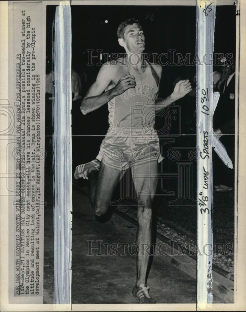 1968 Press Photo Kansas track star Jim Ryun in Walnut, California - pis00463- Historic Images