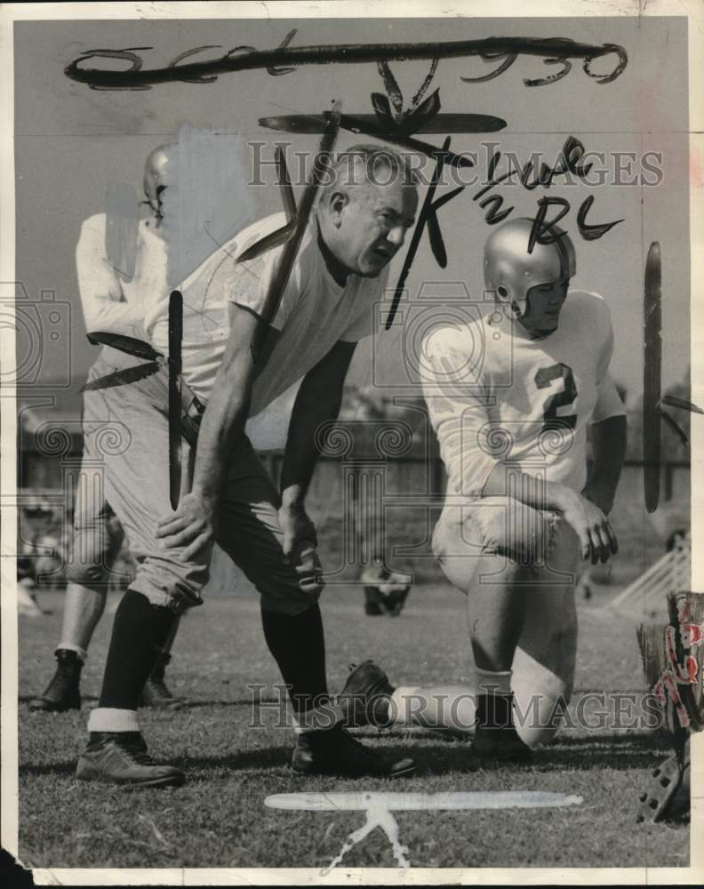 1953 Press Photo UCLA football coach Red Sanders with Ed Miller, John Peterson- Historic Images