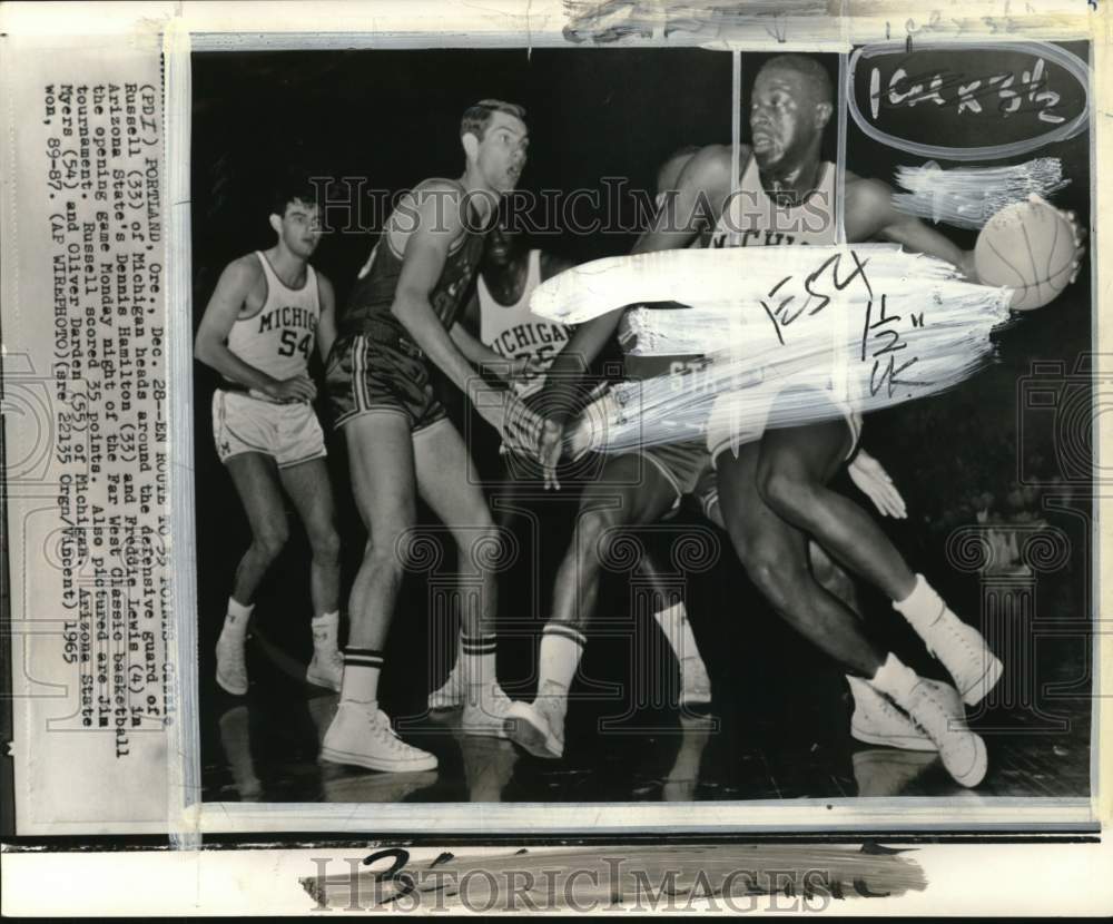 1965 Press Photo Cazzie Russell, Far West Classic basketball game, Portland, OR- Historic Images