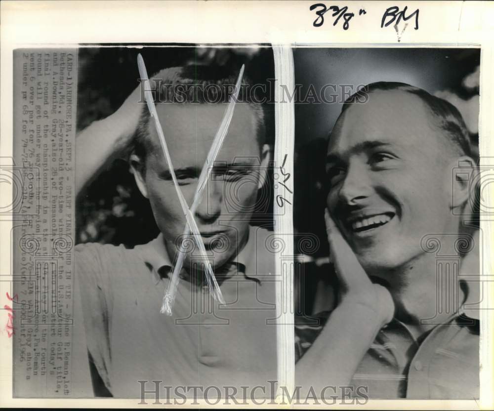 1966 Press Photo Deane R. Beman &amp; A. Downing Gray, golf tournament, Pennsylvania - Historic Images
