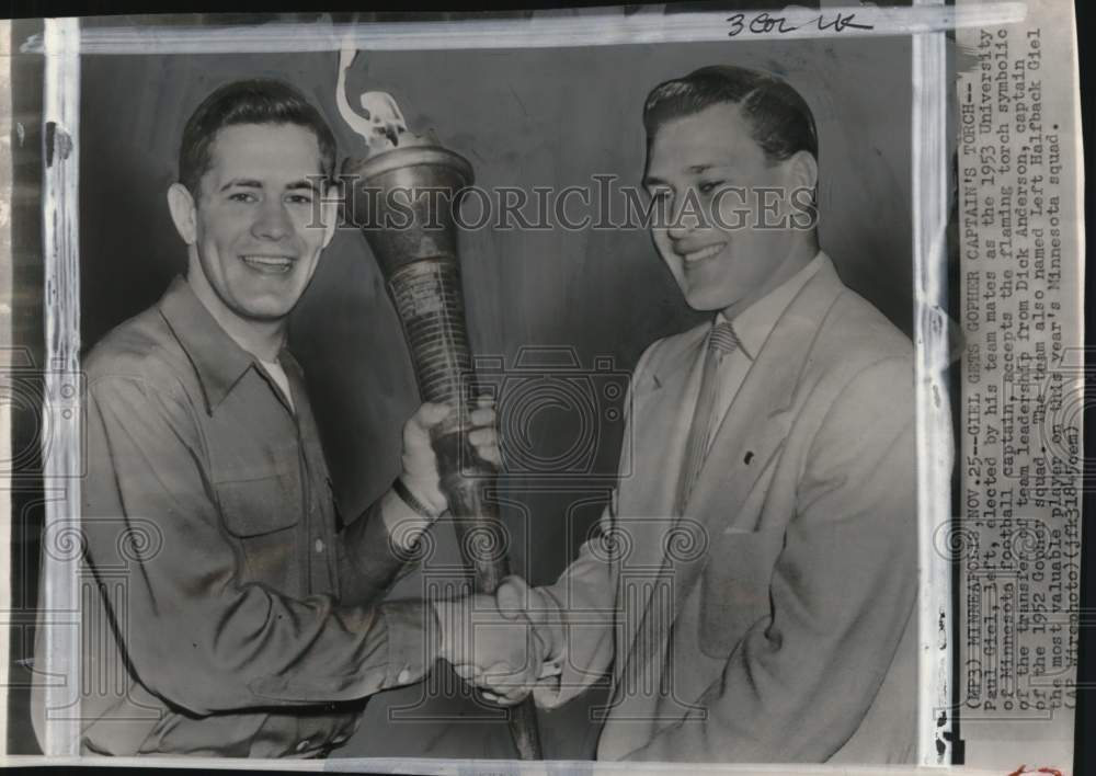 1952 Press Photo Paul Giel &amp; Dick Anderson, University of Minnesota, Minneapolis- Historic Images