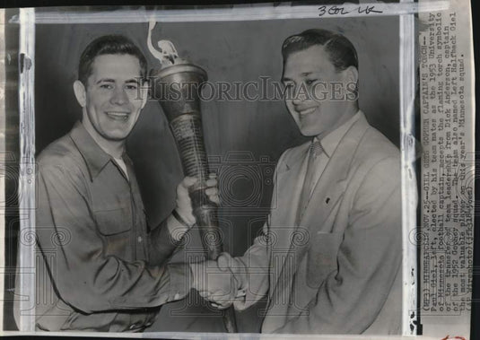 1952 Press Photo Paul Giel & Dick Anderson, University of Minnesota, Minneapolis- Historic Images