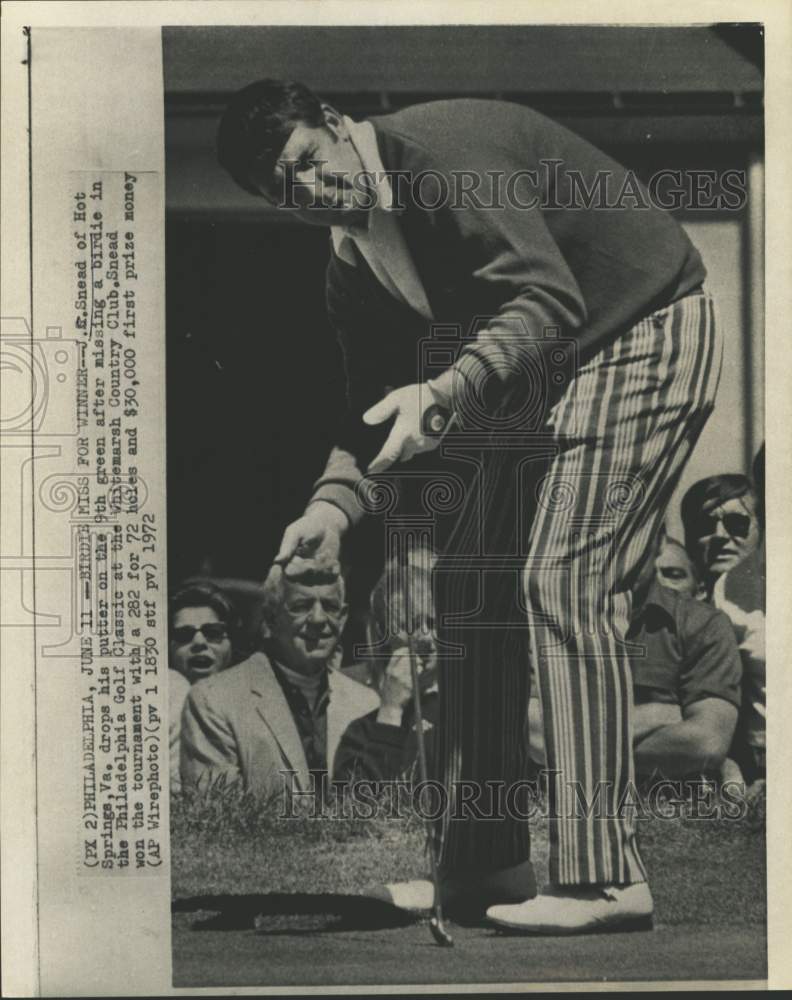 1972 Press Photo Golfer J.C. Snead, Whitemarsh Country Club, Philadelphia Golf- Historic Images