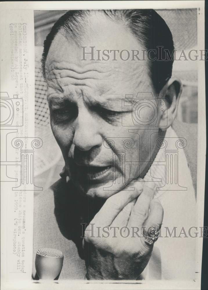 1968 Press Photo Eddie Stanky of Chicago White Sox Baseball During Interview - Historic Images