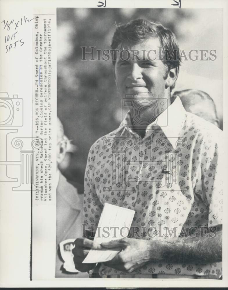 1974 Press Photo Golfer Ed Sneed at Greater Milwaukee Open - pis01799- Historic Images